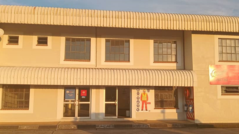 The factory shell in Matsapha housing Triomf Eswatini’s fertiliser blending operations. The facility was financed through a PSPF-backed loan exceeding E40 million, but questions remain over its viability and the recovery of pensioners’ funds.